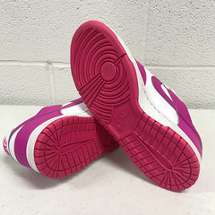 Nike Dunk Low GS Pink/White Leather Low Top Sneakers Youth Size 6Y / Womens 7.5