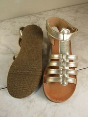 Garnet Hill Kids Lucca Gold Gladiator Strappy Sandal Shoes Size Children’s 12