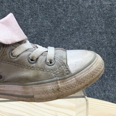Converse Shoes Junior 2 Chuck Taylor All Star Double Tongue Gray Sneaker 665988F