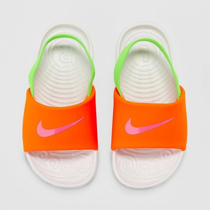 Nike Kawa Slide Unisex Kids Sandals Size 8 Orange/Green/White/Pink NIB