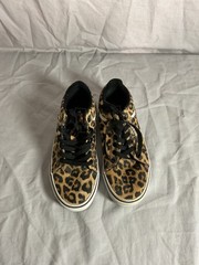 Vans Leopard Print Low Top Sneakers Youth Size 8 Casual Skate Shoes
