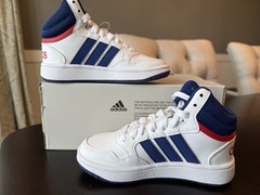 Size 10.5K Adidas Hoops Mid 3.0 K Cloud Wht/Victory Blue/Scarlet GZ9647