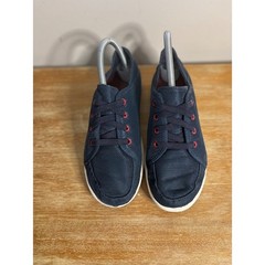 Kids Blue Olukai Slip On Canvas Shoes Red Laces