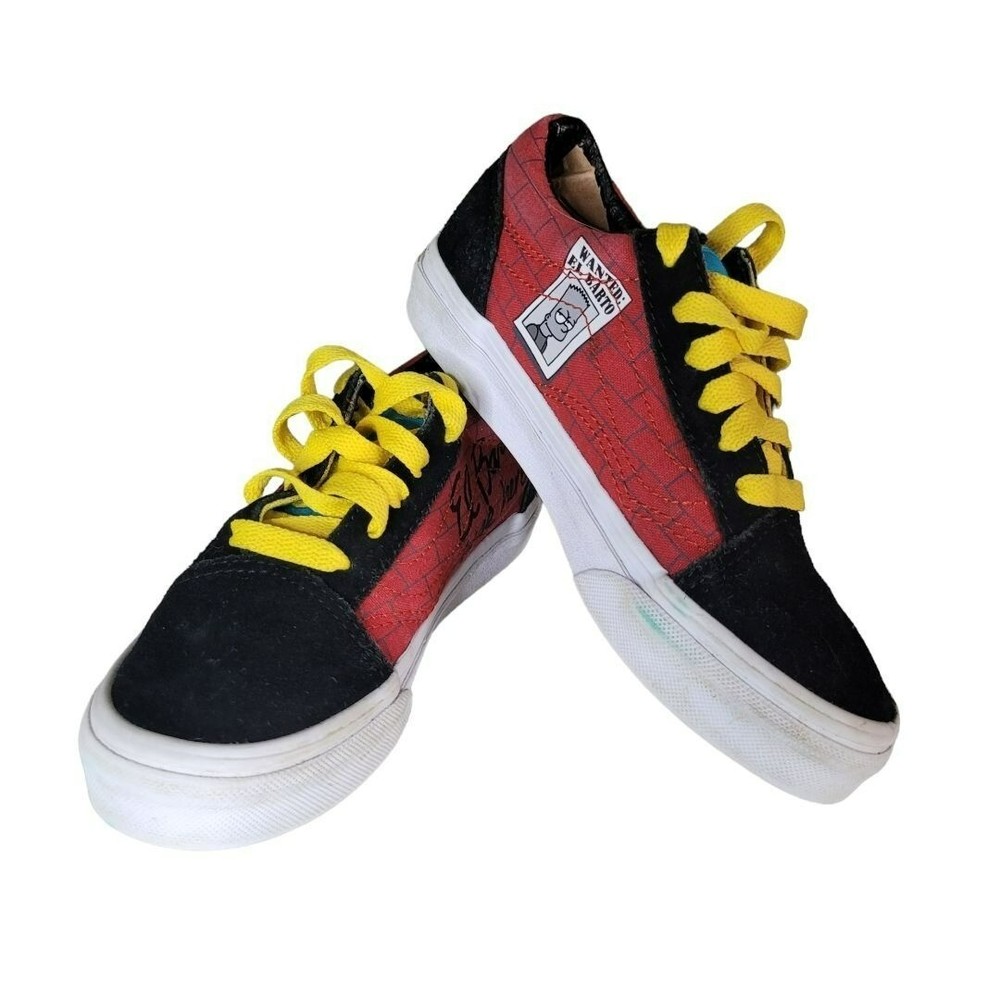 Vans Kids The Simpsons El Barto Old Skool Skate Shoes Red Black VN0A38HB07E
