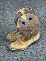 Ariat Boot Kids Unisex Size 1 Brown Square Toe Leather Barn Boot Work Boot