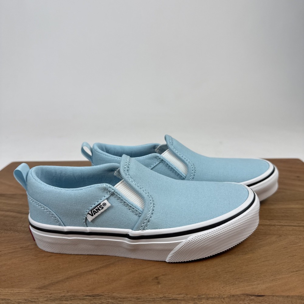 New NIB Little Kids Vans Asher Canvas Crystal Blue Sneakers Shoes Size 12 C