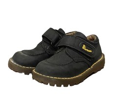 Dr. Martens Toddler Black Leather Suede Hook & Loop SZ UK 8 US 9 England
