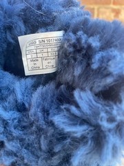 UGG Kids Boots Size 2 Bailey Button Suede Sheepskin Lining Warm Blue