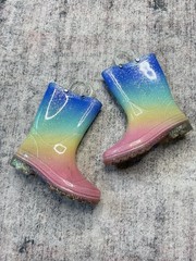 Western Chief Toddler Glitter Rainbow Rain Boots Sz 11/12