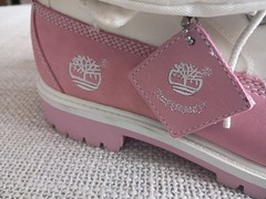 Vintage TIMBERLAND Roll Top Pink/White Juniors Size 6 US Boots | NEW in BOX