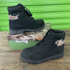 Vintage Timberland 6in Classic Noir Black Size 6 Youth Y2K Spell Out Graffiti