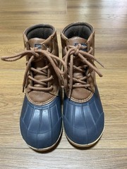 Sperry Big Kids Saltwater Duck Boots Brown/Navy Waterproof Size 2