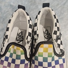 Vans Slip On Rainbow Checkerboard Shoes Kids Size 13 Multicolor Unisex