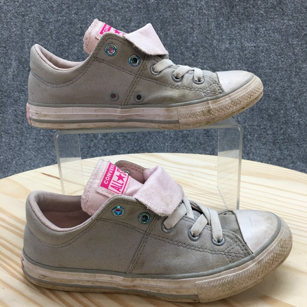 Converse Shoes Junior 2 Chuck Taylor All Star Double Tongue Gray Sneaker 665988F