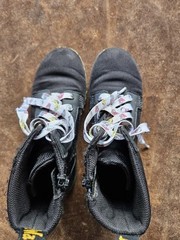 Dr. Martens Junior Size 3 Air Wair Combs J Lace Up Side Zip Black Combat Boots