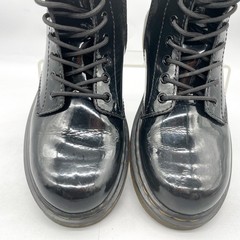Dr Doc Martens Junior Pascal 1460 J Size 5 Black Patent Leather Combat Lace Up