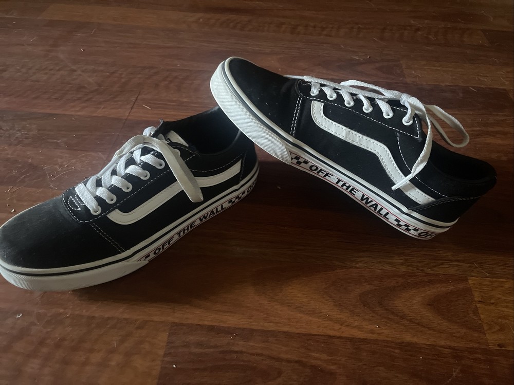Vans off The Wall Old Skool Youth 51 (500714) Size 5 Black Canvas W/lettering