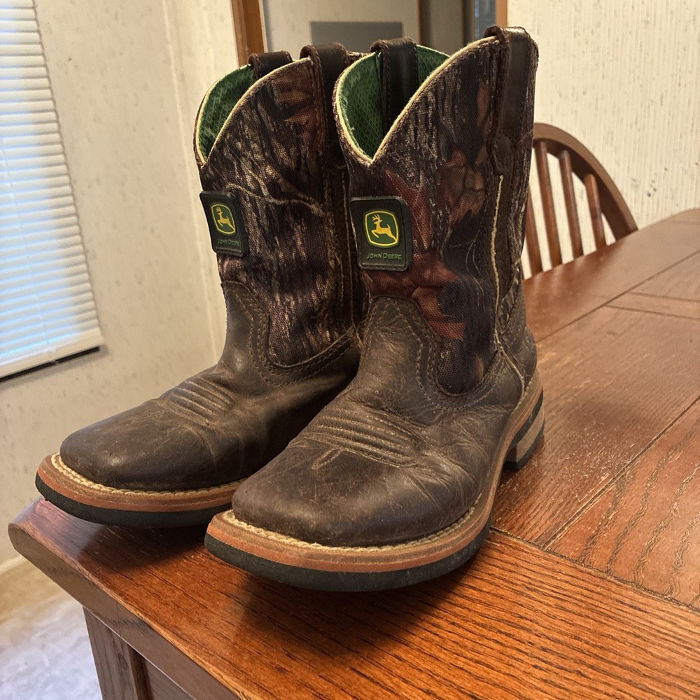 John Deere Western Boots Boys 3M Leather/Mossy Oak JD2368