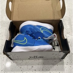Nike Monster Fur Face Infant‘ Athletic Sneakers Blue Yellow White Hook & Loop