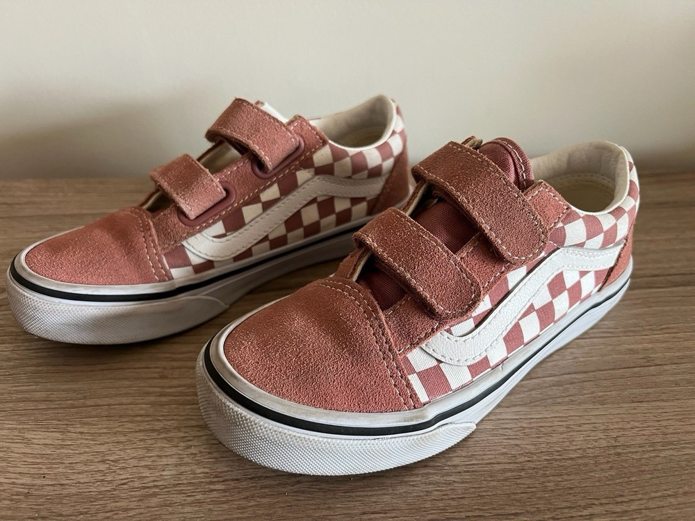 Vans Old Skool Youth Checkerboard Dusty Rose/ White, Size 1 Kids Shoes Unique