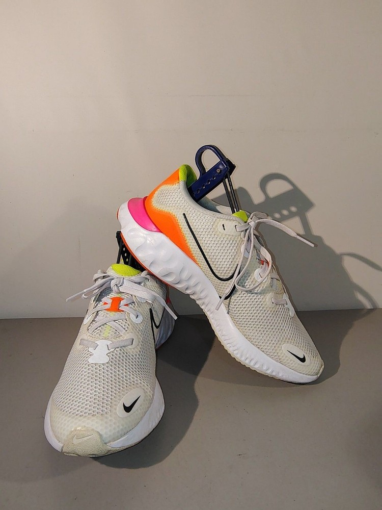 Nike Sz 7Y Gradeschool Renew CT1430-100 White Pink Blast Running Shoes GS O.80