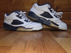 Nike Air Jordan 5 V Retro Low Dunk Metallic Gold Navy White sz 5Y Youth