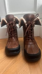 Kids UGG Butte II Waterproof Winter Boots, Size 3, Shearling lined, brown black
