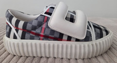 Burberry Kids Mark Check Low-Top Gingham Check Pattern Sneakers Size 30 US 12.5