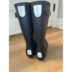 Hunter Original Kids Rain Boots Matte Navy Rubber Waterproof Tall Boots 2G/1B