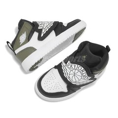 Nike Sky Jordan 1 PS Black Medium Olive White Kids Preschool Casual BQ7197-092