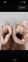 UGG Classic Mini Bailey Bow Kids Brown Suede Sheepskin Lined Bootie US 10