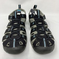 Keen – Kid’s Size 7 Bungee Tie Sandal Black & Grey w/blue accents (Unisex)