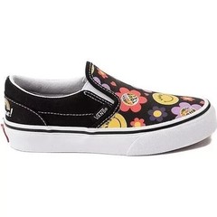 VANS Classic Slip-on Black (Radically Happy) Girls Youth Sneakers Shoes Canvas