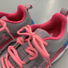 Under Armour Kids GS Assert 8 Gray Pink UA 3022100-100 Curry Run Shoes Size 5Y