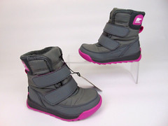 NEW SOREL Whitney II Strap Boot WP Winter Boots Little Girl Size 7.0 T Gray Pink