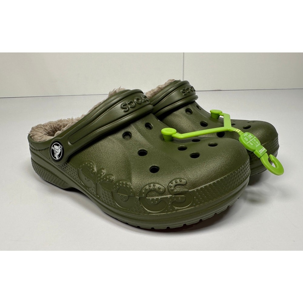 CROCS TODDLER BAYA LINES CLOG K OLIVE GREEN SIZE C13 NWT #028SD