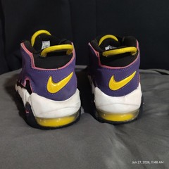 Nike Air More Uptempo Pippen Black/Court Purple/Hyper Pink Sz 4Y Nice Condition