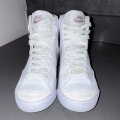 Nike Blazer Mid High Top Leather Sneakers White/Pink Kids 5Y DA4086-121