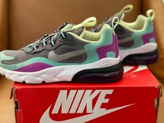 Nike Air Max 270 RT PS Shoes Size 1Y Girls Gray Violet Pastel Purple Rare Color