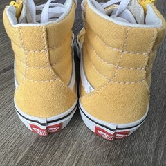 Vans Sk8 Hi Zip Shoes Youth Sz 13.5 High Top Skate Sneakers Yellow Classic Suede