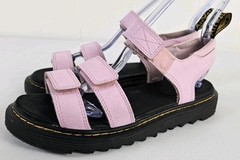 DR MARTENS KLAIRE Y ATHENA LEATHER STRAP KIDS SANDALS PALE PINK SZ 6M & 7L NOTE!