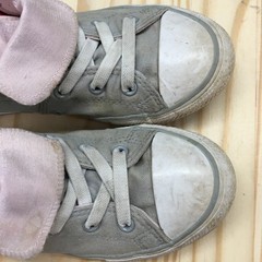 Converse Shoes Junior 2 Chuck Taylor All Star Double Tongue Gray Sneaker 665988F