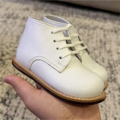 Josmo 8190 Unisex Kids White Leather Lace-Up Oxford Dress Shoes US 6.5