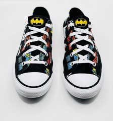 Converse Youth Kids SZ 2 Warner Bros DC Comics Batman Tennis Shoes 367321F