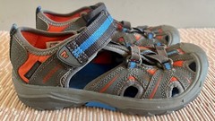 NEW Merrell Hydro Hiker Sandals Big Kid Boys US 1 Grey Blue Water Hiking Leather