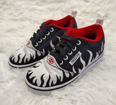 Heelys Pro 20 Prints White Black Flames Wheeled Shoes Size Youth 13C HE101001