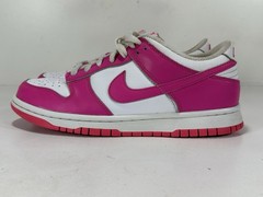 Nike Dunk Low GS Pink White Leather Sneakers Unisex Kids 6.5Y Athletic Shoes