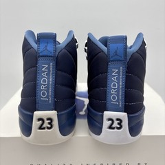 Jordan 12 Retro Indigo Navy White Athletic Shoes Size 5 Youth (GS) DB5595-404