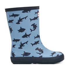 NEW Hunter First Classic Rain Boot Medium Blue Shark Toddler US 10/UK9/EU27