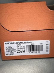 Merrell Moab 2 Low Lace 2.5 M Grey/ Blue Trail Hiking Shoes NIB